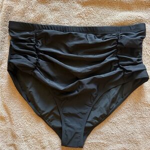 Aqua Eve high waisted tummy control ruched bikini bottoms.